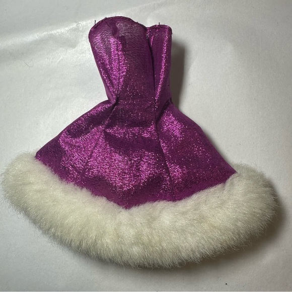 Lot 2 Barbie Fashion Avenue Deluxe 1995 Pink & Fur Gown Purple Dress 14305 14980 - Picture 2 of 10